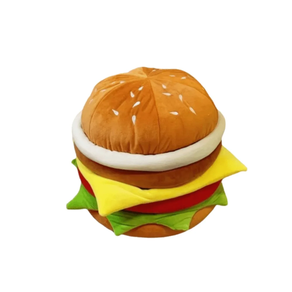 Small Stool Cartoon Hamburger Storage Stool Soft Storage Sitting Stool Space-saving Decorative Home Organizer Box Entryway