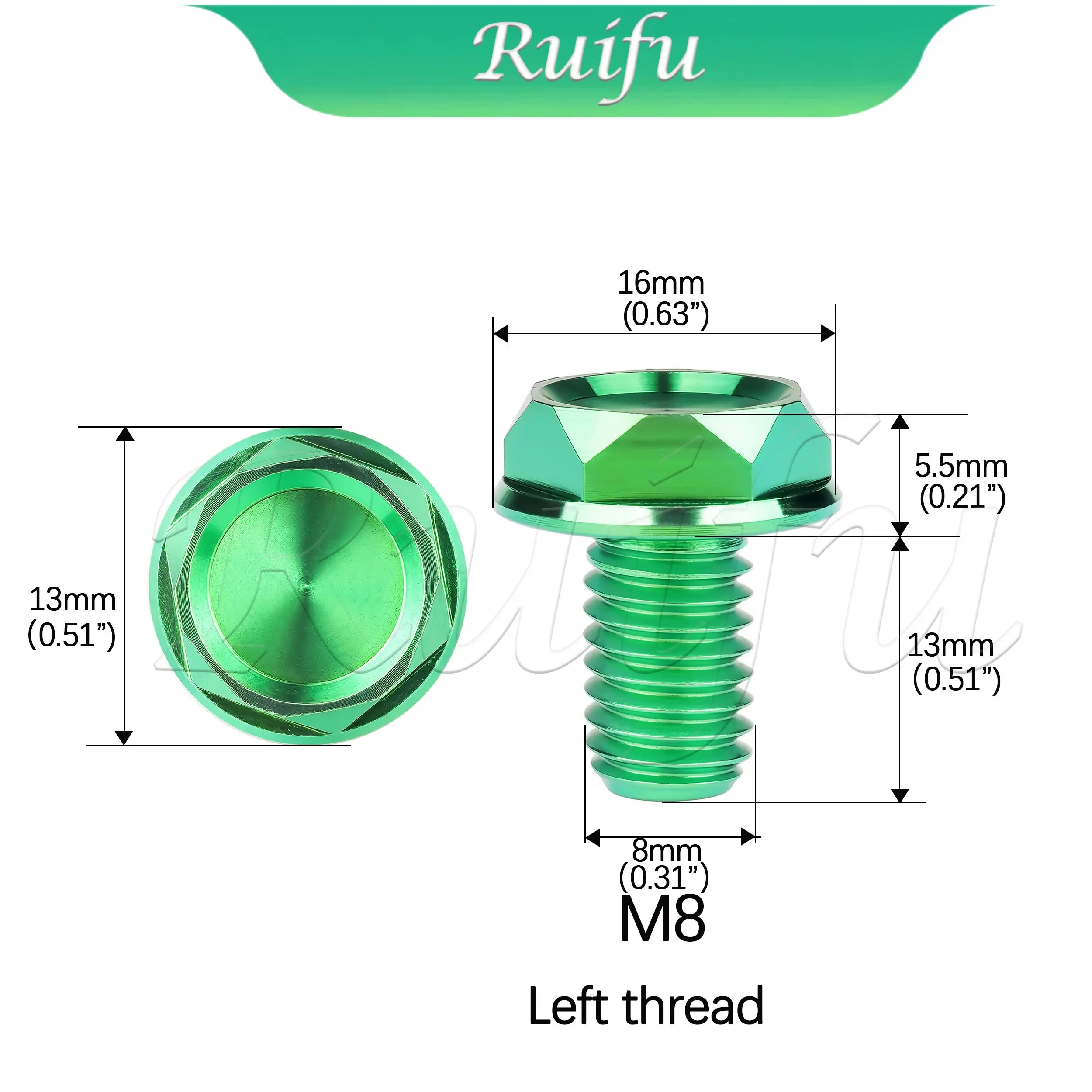 Ruifu Titanium Bolt M8 M10x13mm Motorcycle Accessories Rear View Mirror Hole Plugs Screws  Parts Modification