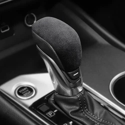 Car Interior Suede Leather Gearshift Knob Cover for NISSAN KICKS SYLPHY ALTIMA TENNA PATROL 2020 2021 2022 2023 2024