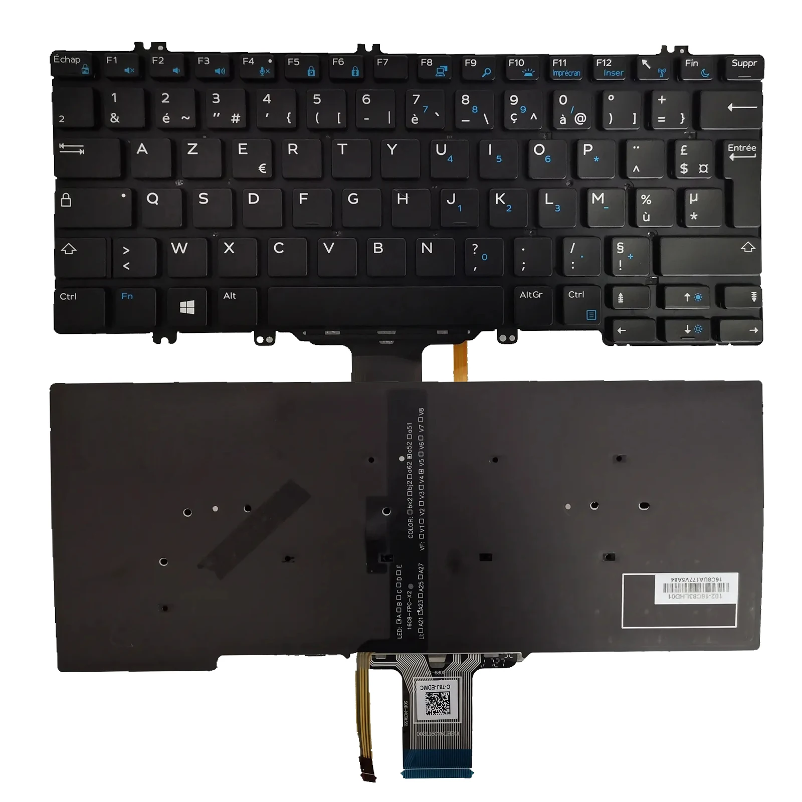 

French Backlit Laptop keyboard for Dell Latitude 5280 5290 7280 7290 7380 7390 FR Layout