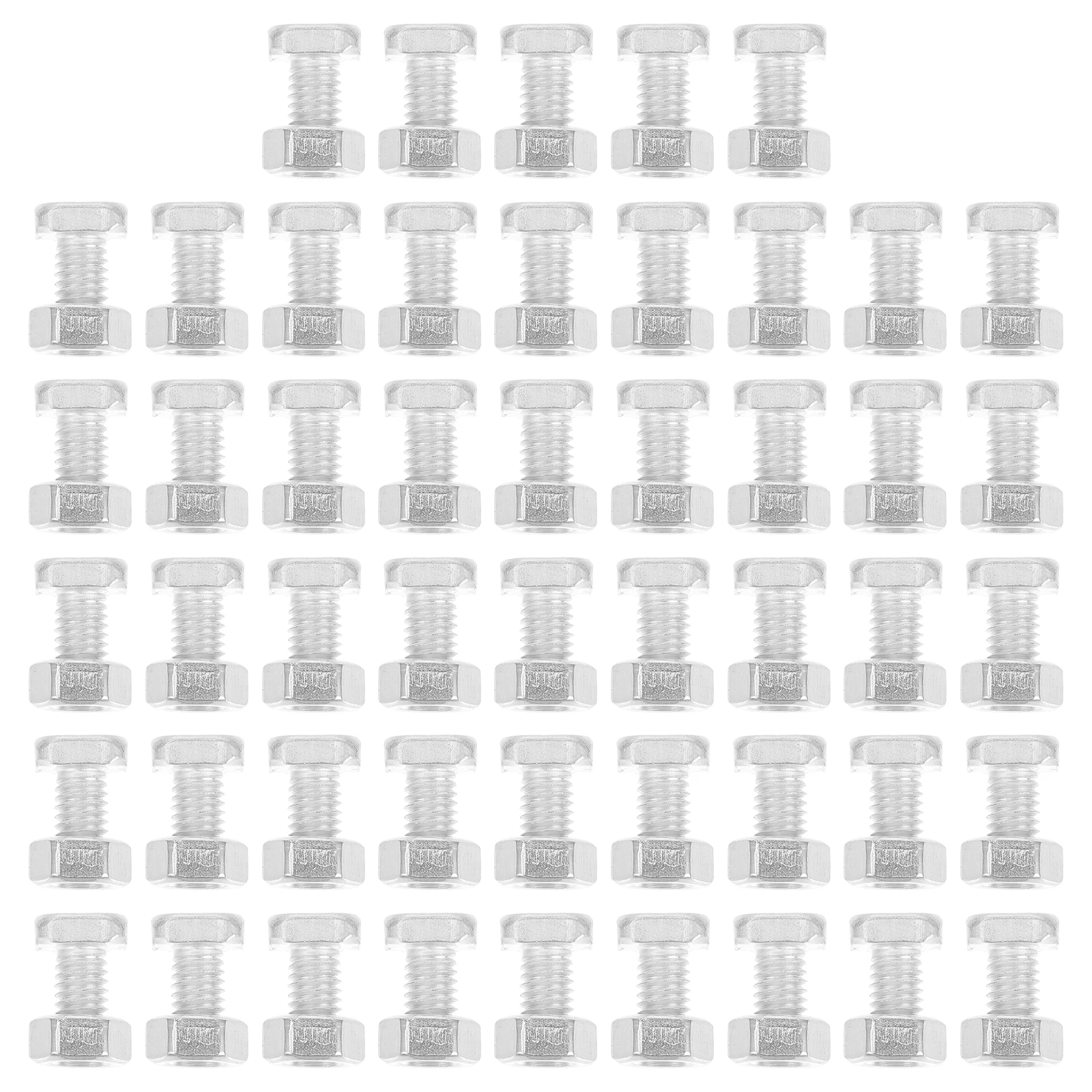 

50 set Greenhouse Nuts Bolts Kit Aluminum Square Head Fasteners For Garden Clamping Fixing Thru Hole Screw Knobs Multipurpose