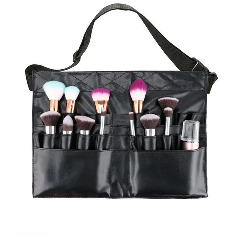

PU Professional Makeup Artist Waist Pack-Portable Cosmetic Brush Organizer for 32PCS Brushes Belt Bag for On-The-Go Makeup Tools