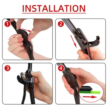 1PC 汽車擋風玻璃雨刷片掛鉤通用軟橡膠無框無支架汽車雨刷 14 10 最佳銷售 三葉雨刷片 - №1