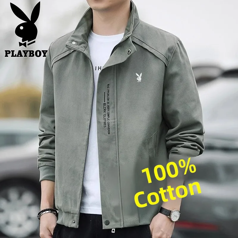 

Pure Cotton Jaet Men's Spring Autumn Loose Fit Stand Collar Casual Sle Polyester Fiber ort Length Coat