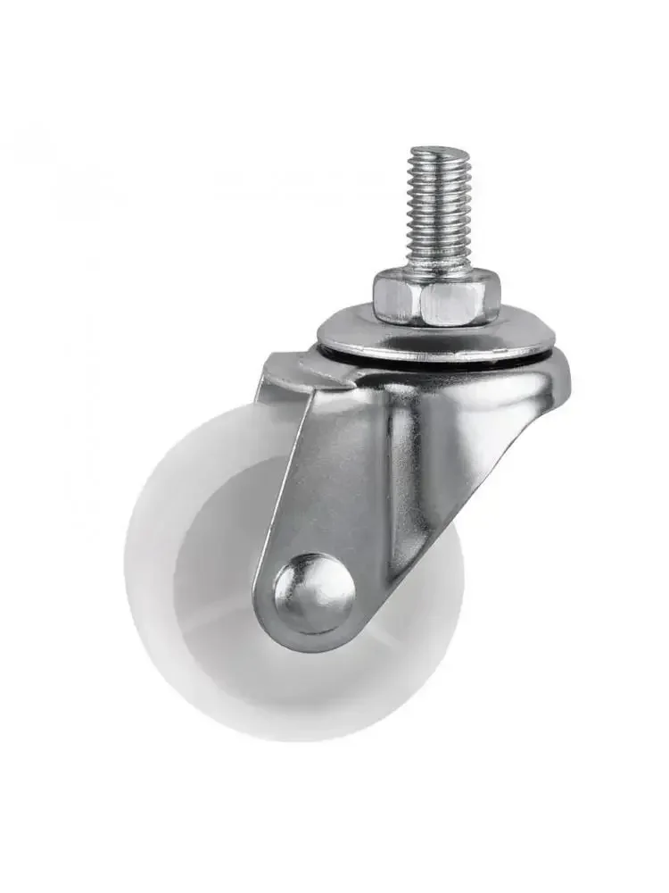 5 Pcs/Lot Casters 1.5 Inch White PP Screw Universal M6 Thread Roller Diameter 4cm Display Frame Wheel