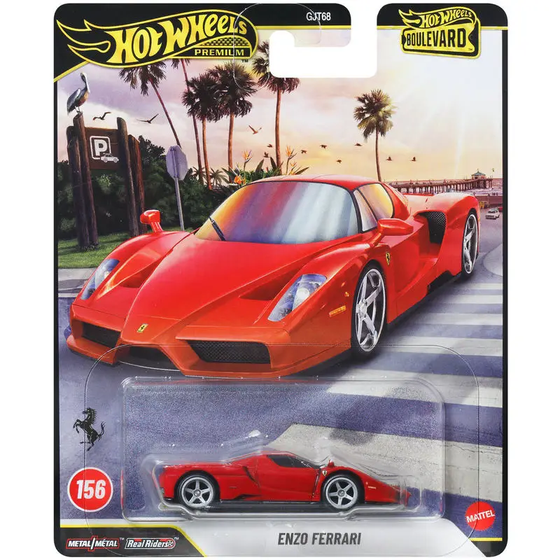 Modèle de voiture miniature Hot Wheels Premium authentique, Boulevard Enzo Ferrari, objet de collection GJT68, cadeau surprise, voiture jouet