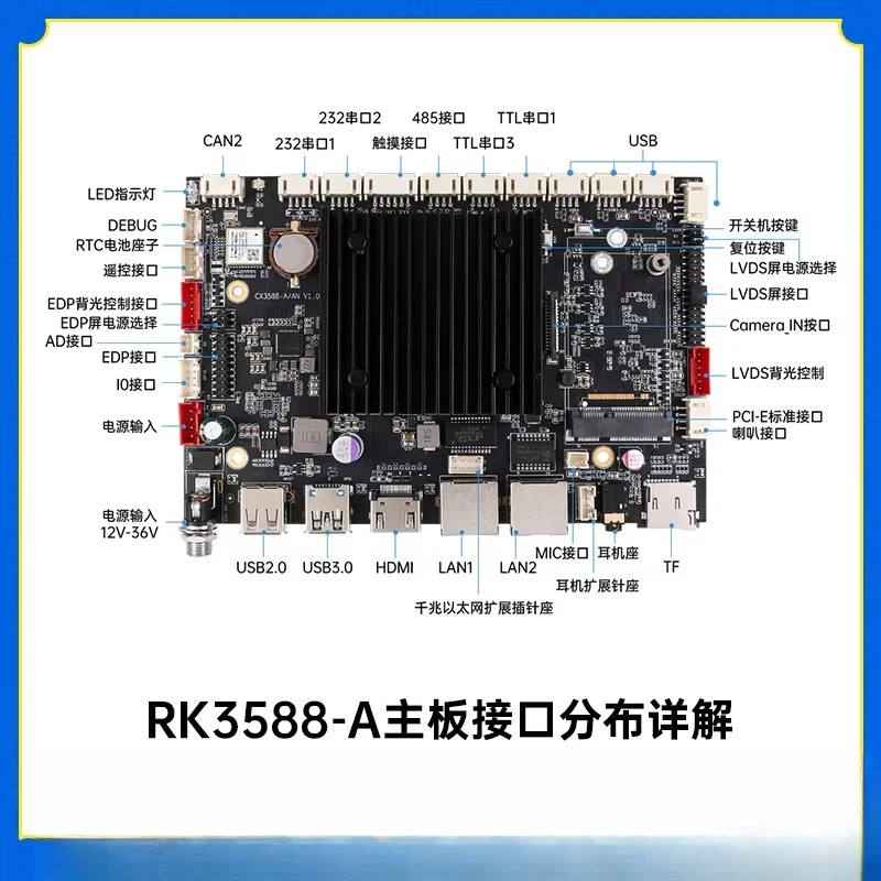 RK3399/3288/3568 main board industrial control dual network port serial port advertising machine intelligent machine
