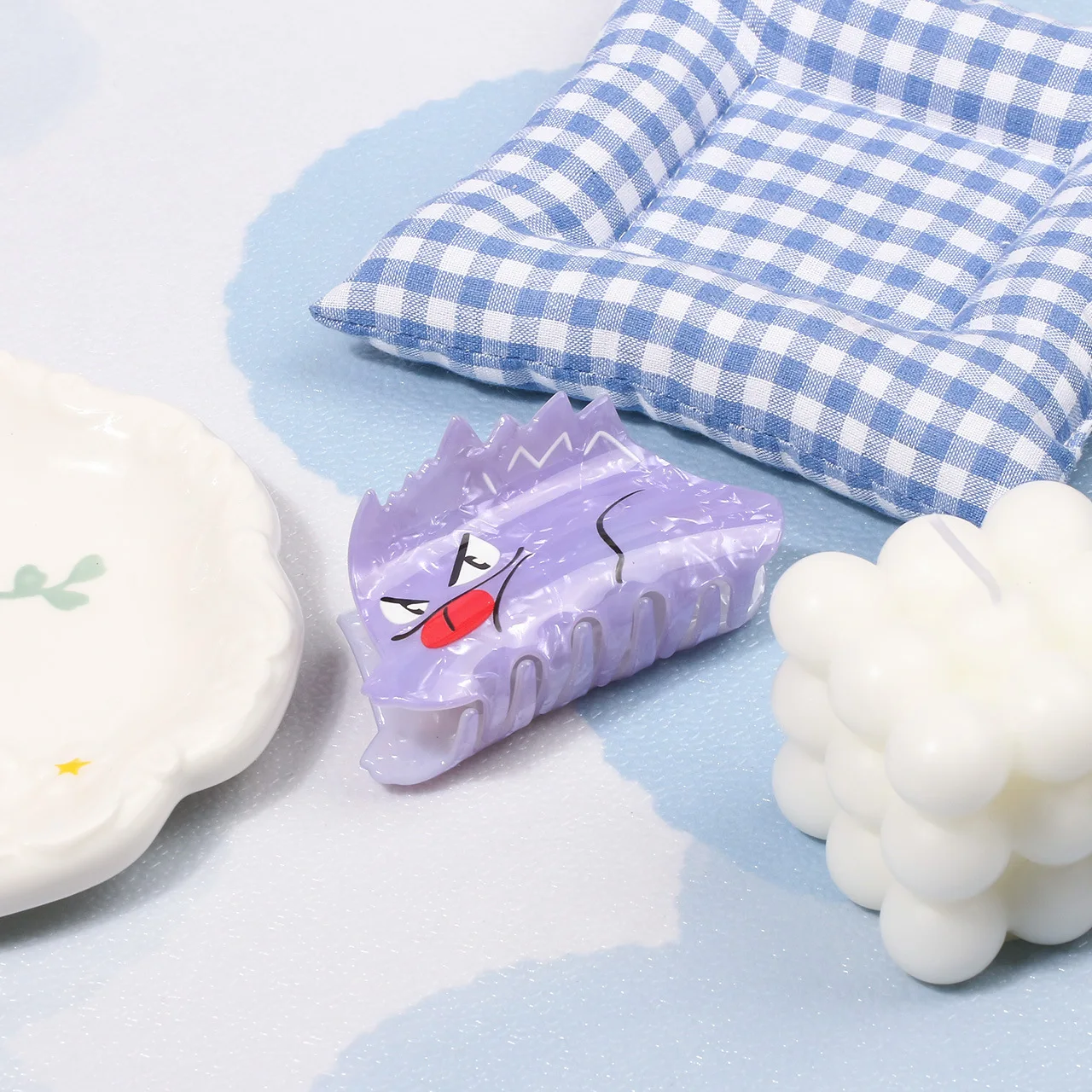 Новый милый покемон, изысканный мультяшный акриловый головной убор с царапинами для волос, заколка в виде акулы на спине