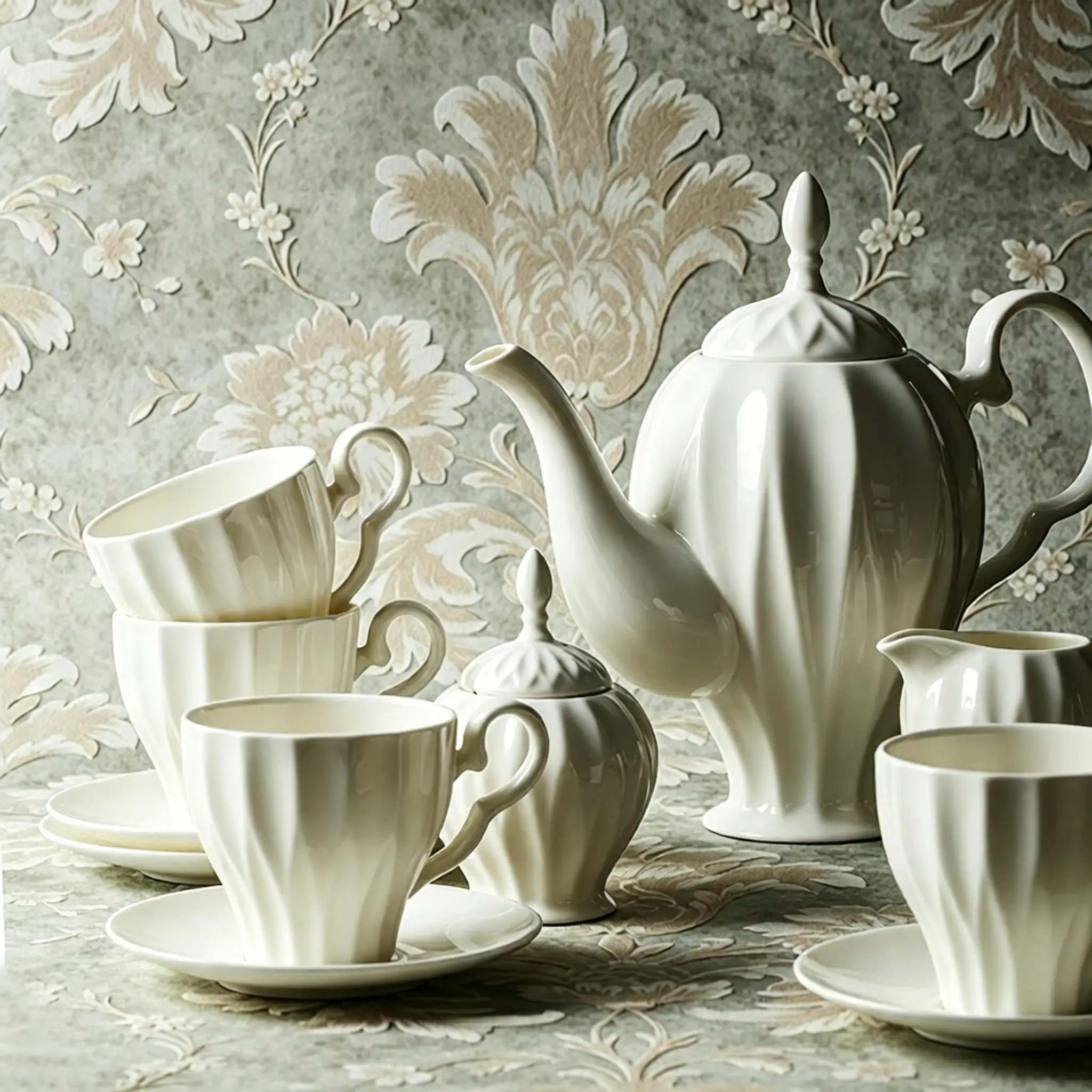 21pcs set, real bone china tea pot and mug set, royal creative design, tazas chip tea cup, nespresso coffee cup, taza cafe set