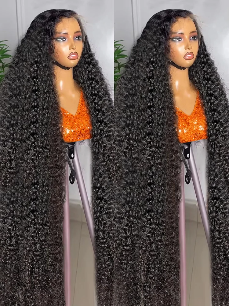 40 46 بوصة موجة عميقة شعر مستعار أمامي 13x6 13x4 HD الدانتيل الباروكات الأمامية للنساء البرازيلي غلويليس موجة المياه شعر بشري مجعد شعر مستعار 300%