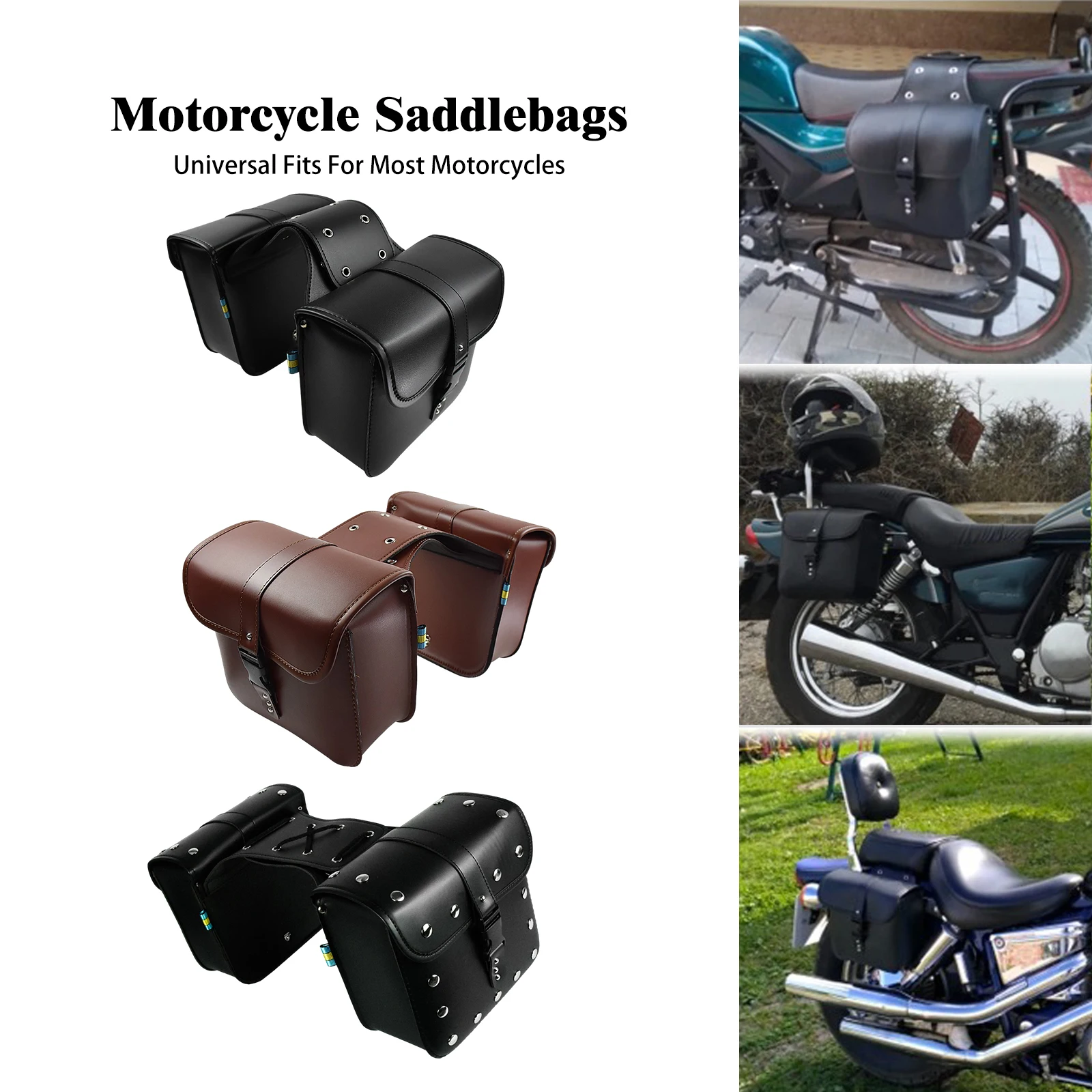 

Motorcycle Universal Side Luggage Tool Bags Waterproof Travel Saddle Bag For Harley Sportster XL Touring Softail Dyna For Honda