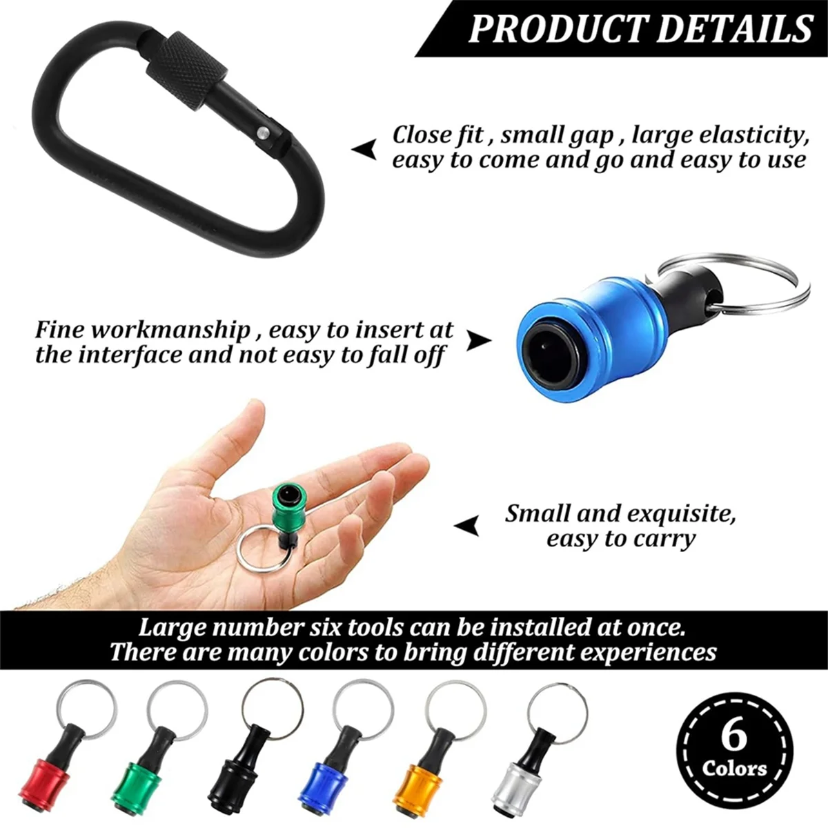

PA-18Pcs 1/4In Hex Shank Screwdriver Bit Holder,Extension Bar Keychain Drill Screw Adapter Drill,Portable Drill Bits