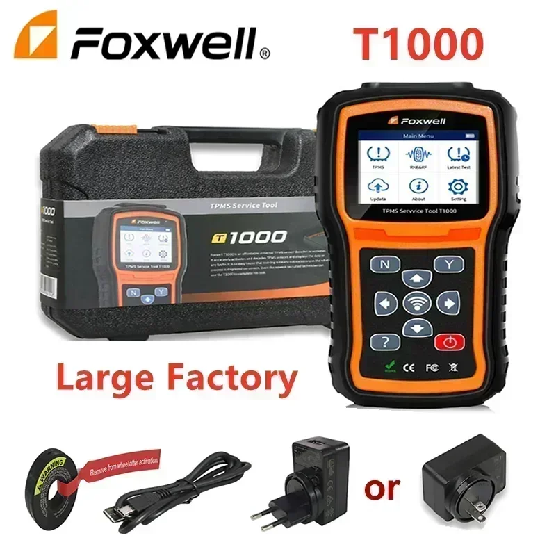 Foxwell T1000 TPMS Tool TPMS Sensors Programming Activate Check RF Key FOB Tire Pressure Monitoring System Auto Tester PK TS601