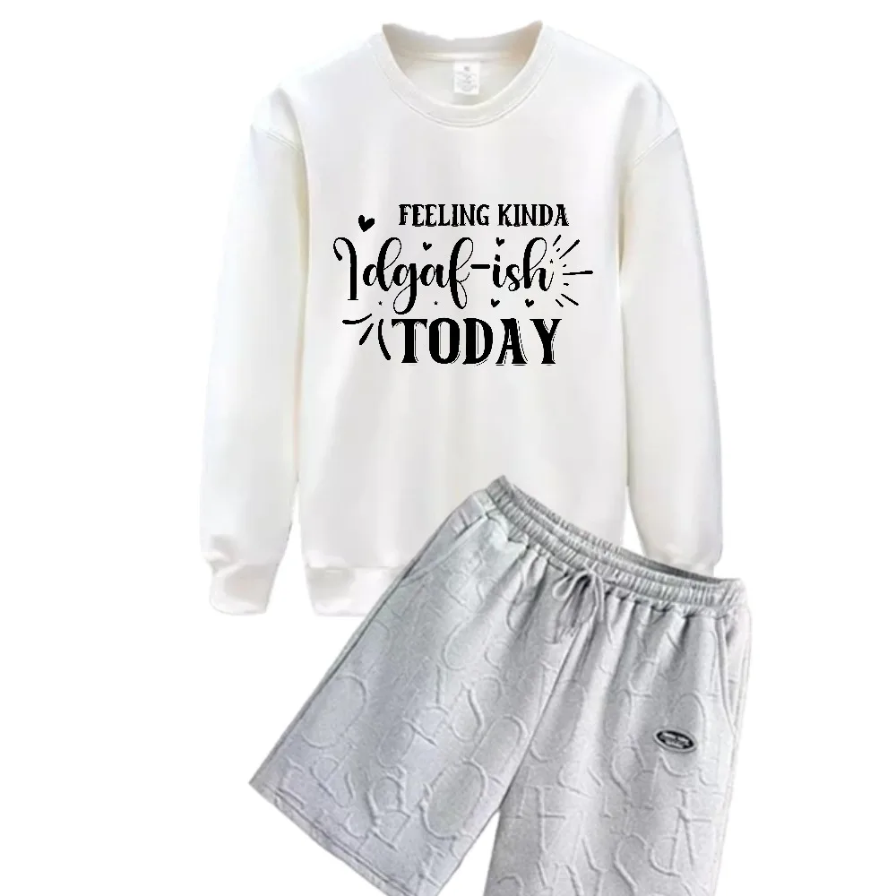 

2025 Casual Men's Long Sleeve T-Shirt Innovative English printing Set Autumn And Winter Collection Durable and Comfortable suits