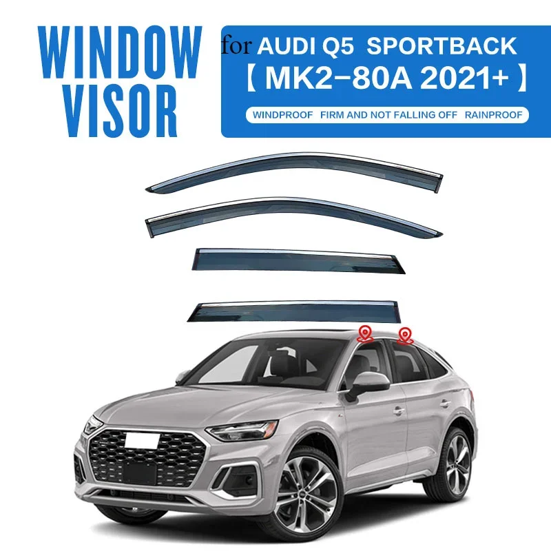 For Audi Q5 Window Visor Car Side Window Deflector Sun Rain Weather Shield Side Window Car Accessories