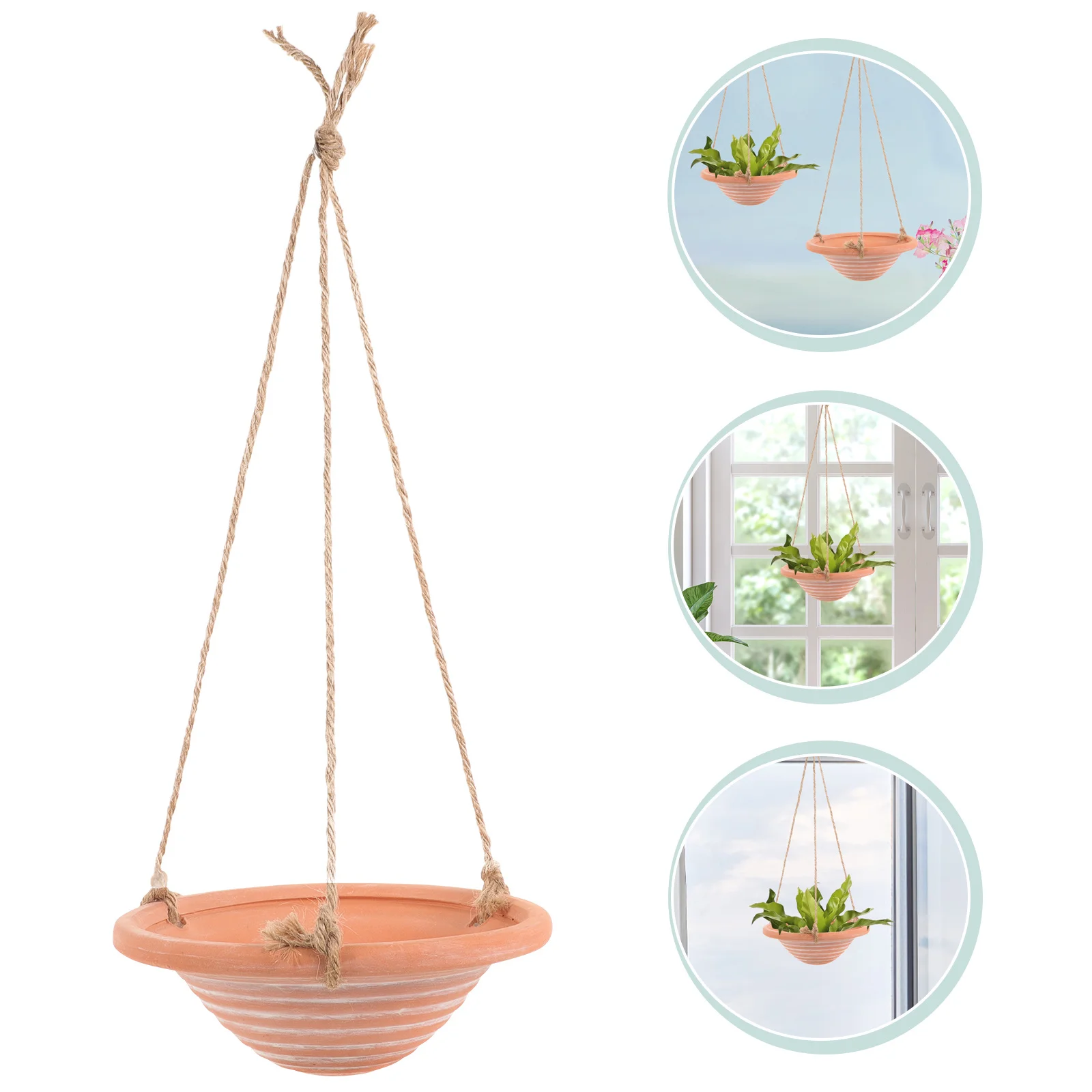 

Hanging Plant Pot Pottery Planter Durable Decorative for Indoor Balcony Garden Succulent Holder Hanging Planter