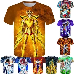 2024 Summer Men's and Womens's Casual Harajuku Short Sleeve New Fashion Anime Saint Seiya 3D Print T-shirt Tops Christmas