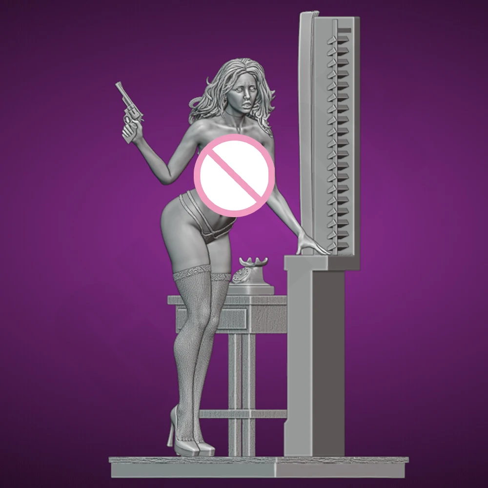 Figurita de resina NSFW para mujer, tirador espía Sexy, juguete sin pintar, muñeca GK sin montar, estampado 3D, estatua de reducción en miniatura, 1/24