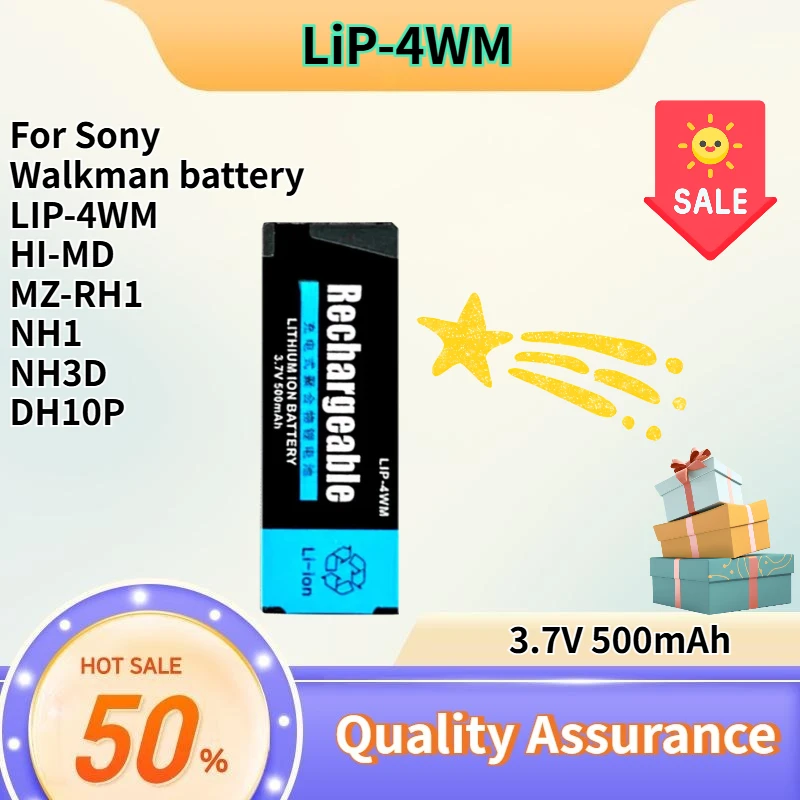 

3.7V 500mAh Compatible with Sony Walkman battery Sony LIP-4WM/HI-MD/MZ-RH1 NH1/NH3D/DH10P