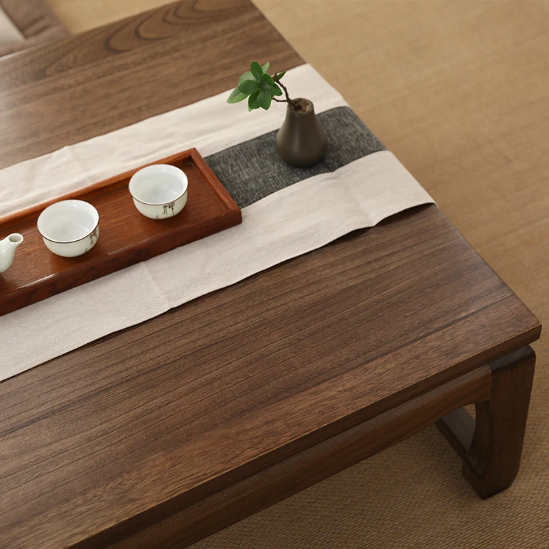 Japanese Low Table, Solid Wood Tatami Desk, Home Zen Coffee Stand, Bay Window Tea Table, Multi-Purpose Wooden Table - Image 4