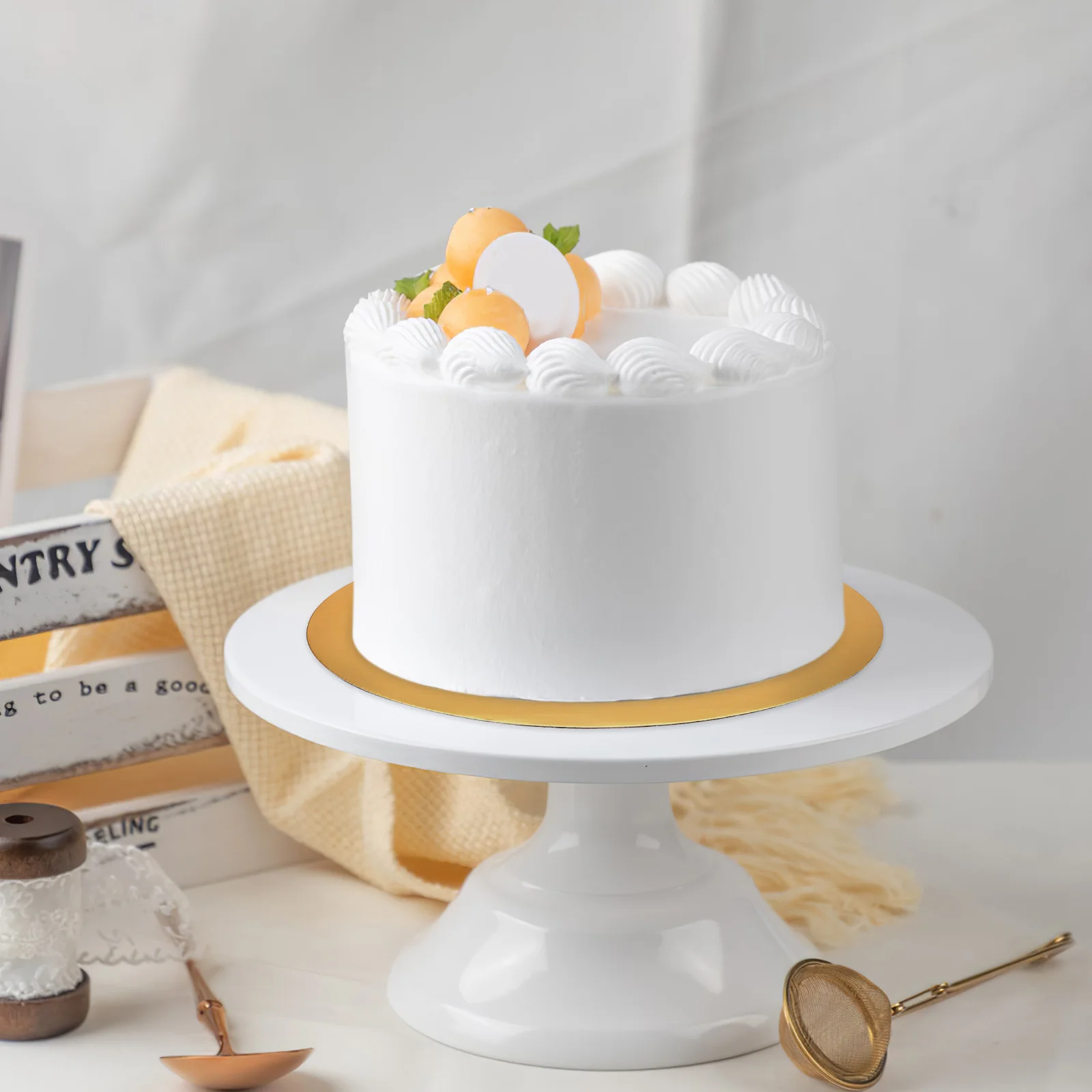 

10Pcs Cake Decorating Boards 10 Inch Round Corrugated Cake Base Trays for Stable Transport and Display Baking Accessories