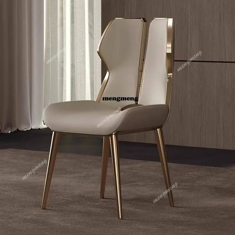 

Simple Luxury Italian Minimalist Home Modern Simple Restaurant Back Chair Light Luxury Dining Chair Stainless Steel Chair