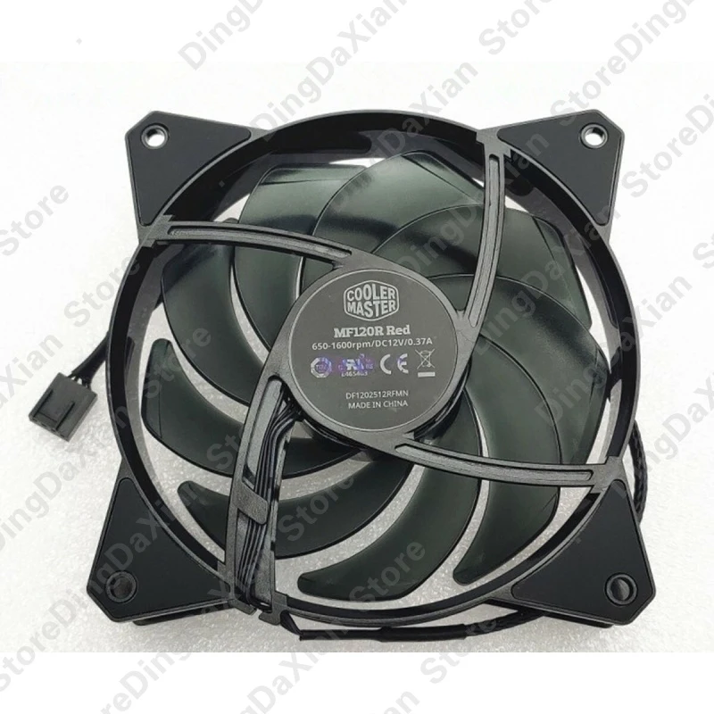 

1 шт. тихий вентилятор с красной подсветкой для Cooler Master MMF120R | 12В 0.37А 120×120×25мм 12см 4-контактный