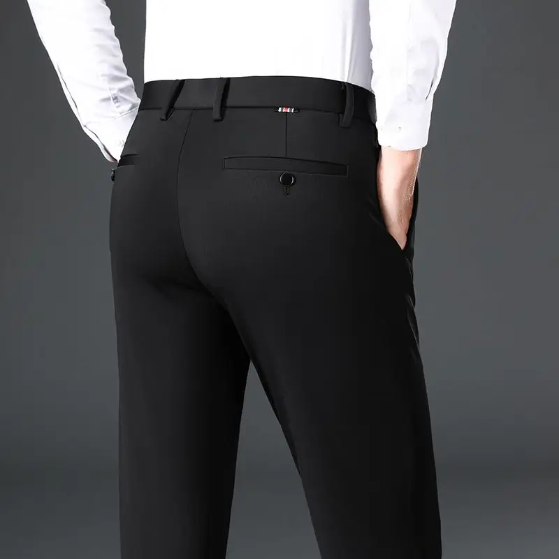 

Мужские классические брюки прямого кроя для бизнеса и повседневной носки, весна 2026, высокое качество, универсальные, черные/серые