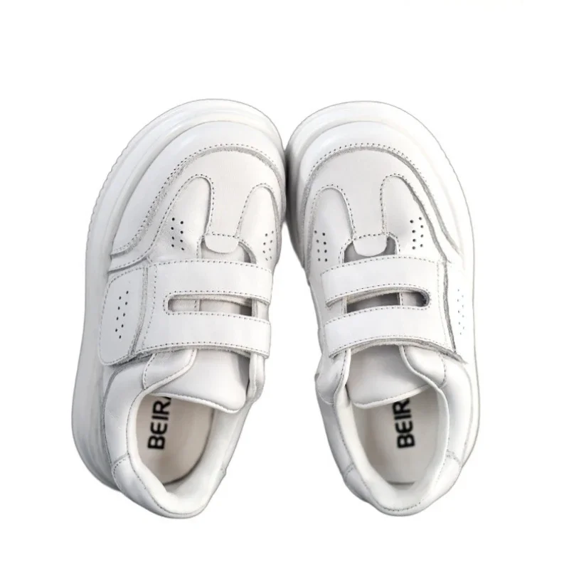 Spring Autumn Cow Leather Kids Skate Shoes High Quality Genuine Leather Baby Girls Sneakers Fashion Boys School Shoes