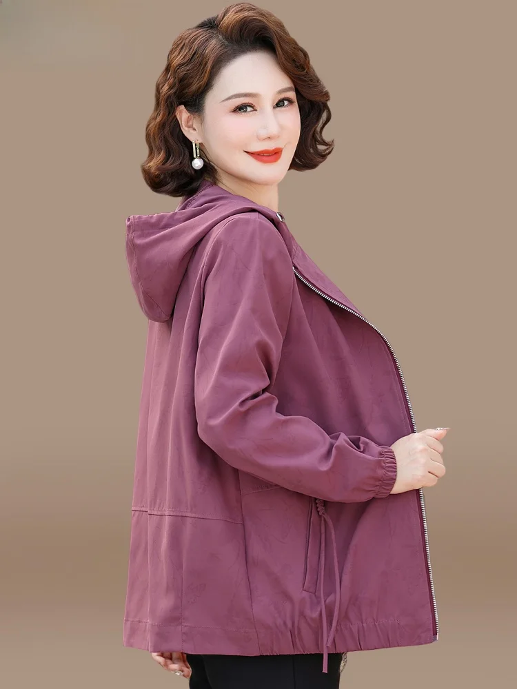 

Весенне-осеннее пальто Sli для мам, большие размеры, модная короткая ветровка для женщин среднего возраста, корейский стиль, свободный крой, куртка