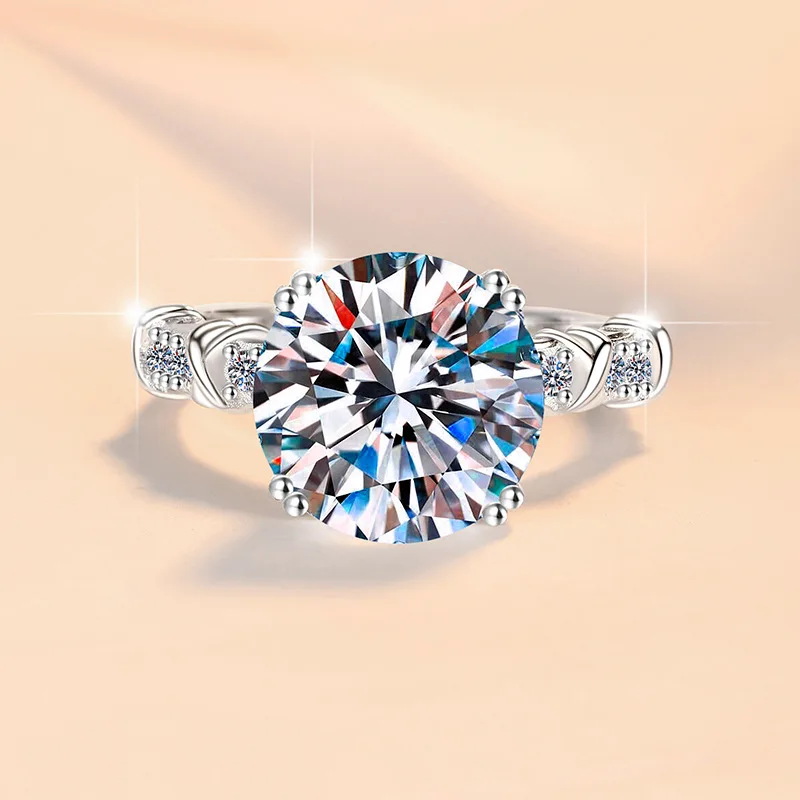 

Кольцо с крупным бриллиантом для женщин, 5 карат, муассанит, платина PT950, повседневное роскошное украшение