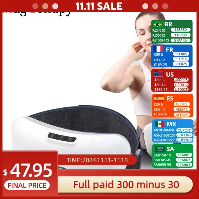 Electric Abdominal Massager Warm Palace Warming Stomach Slimming Kneading Massage Belt Hot Moxibustion Vibration Massageador