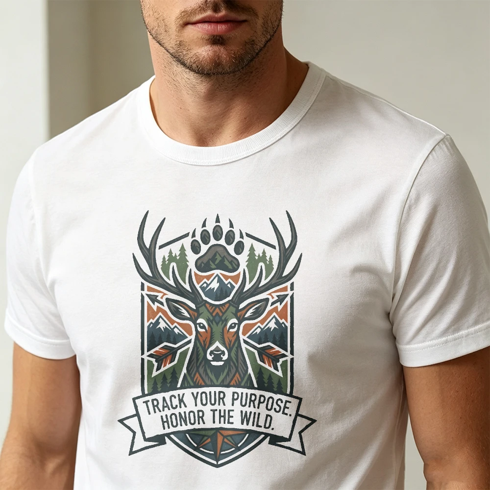 Kaus Putih Uniseks Pria Track - Outdoor Hunting Graphic Tees ulasan dan harga