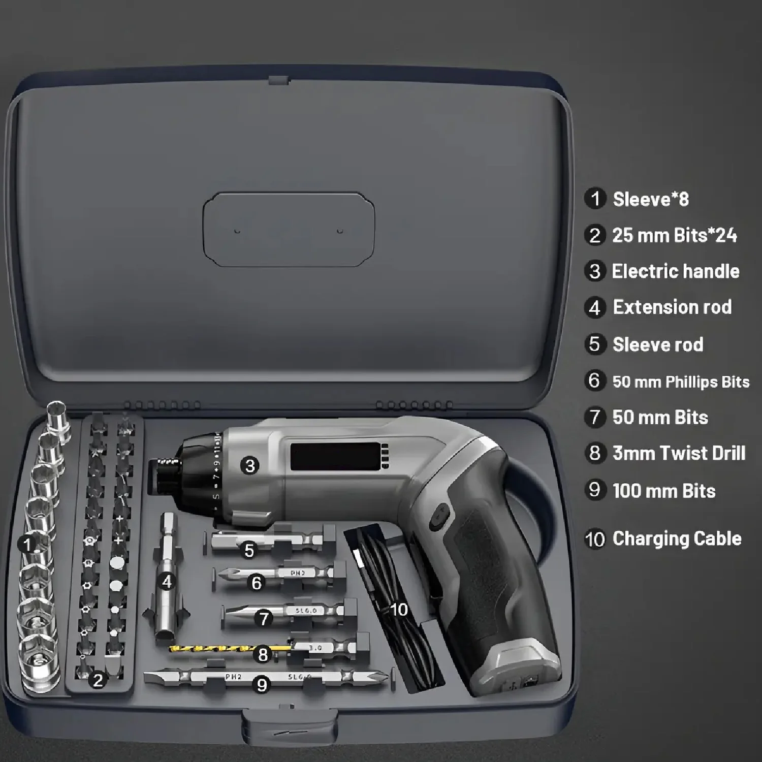 Mini Electric Screwdriver Set 42-in-1 Precision Cordless Repair Tool with LED Light for Electronics PC Phone Laptop Watch Camera