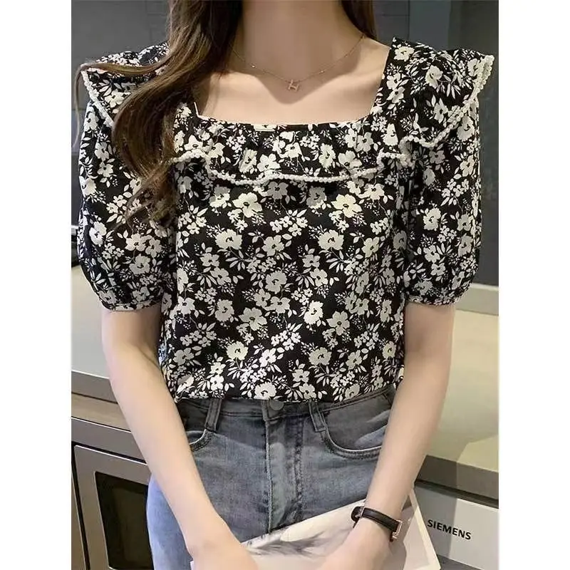 

Summer Casual Korean Fashion Loose Printing Pullover Short Sleeve Youth Lively Bright Easy Close to the People Wild Popularity