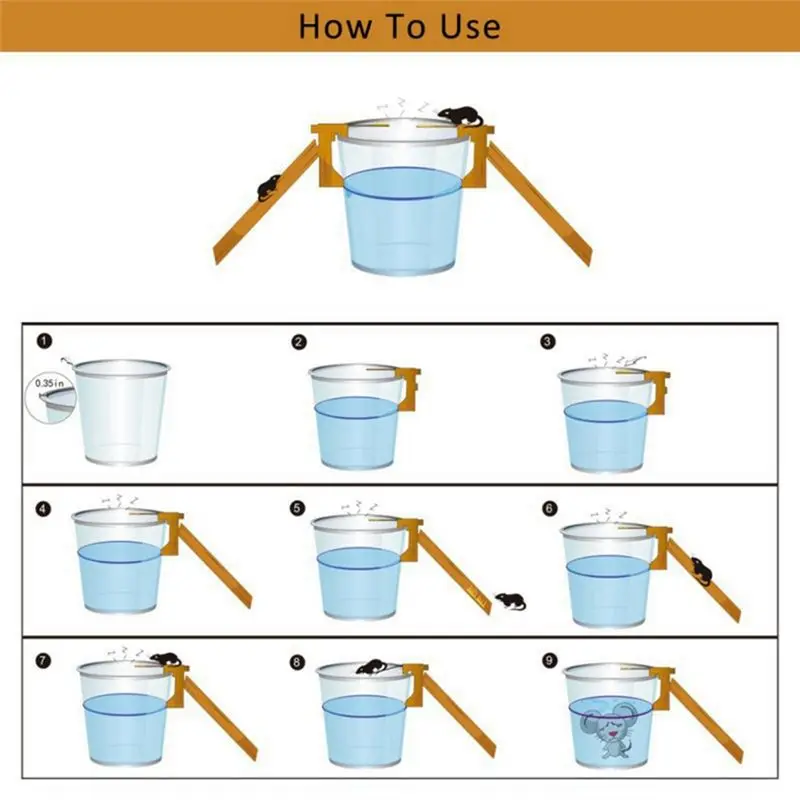 AEE2-Seesaw Mouse Trap DIY Mouse Trap Seesaw Rodent Trap Seesaw Automatic Reset Baited Mousetrap Mouse Trap Mouse Trap