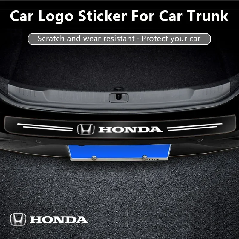 Transparent trunk protection strip with scratch resistant personalized Car logo For Honda Accord Odyssey Civic CRV Inspire Envix