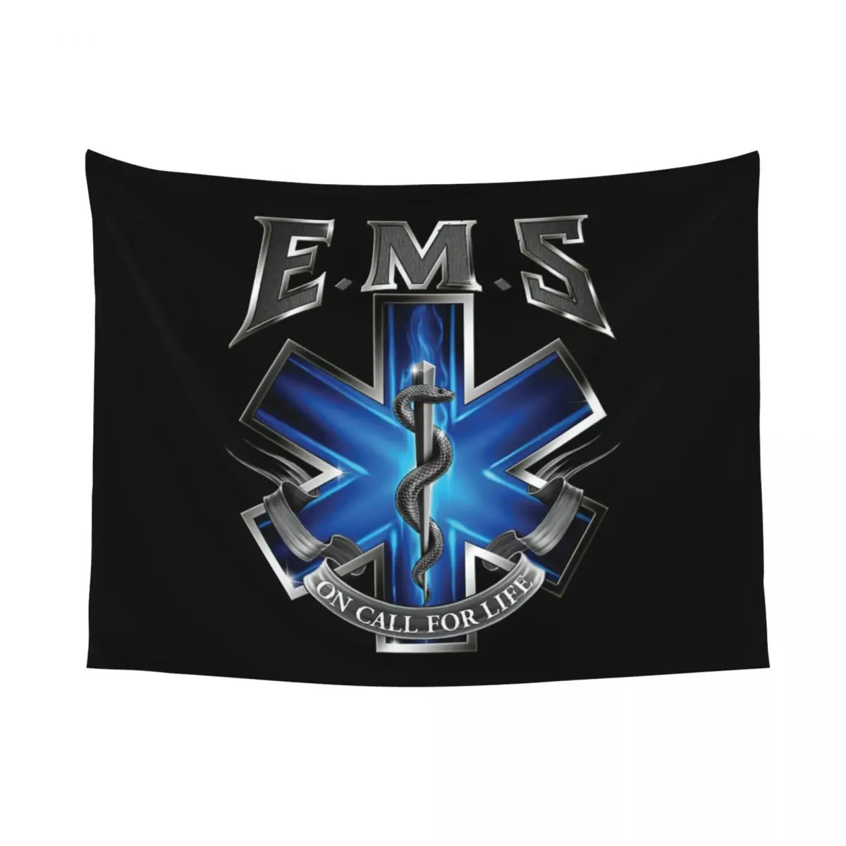 Ems Star Of Life Tapestry Wall Hanging for Bedroom Custom Hippie Emt Paramedic Medical Tapestries Room Decor