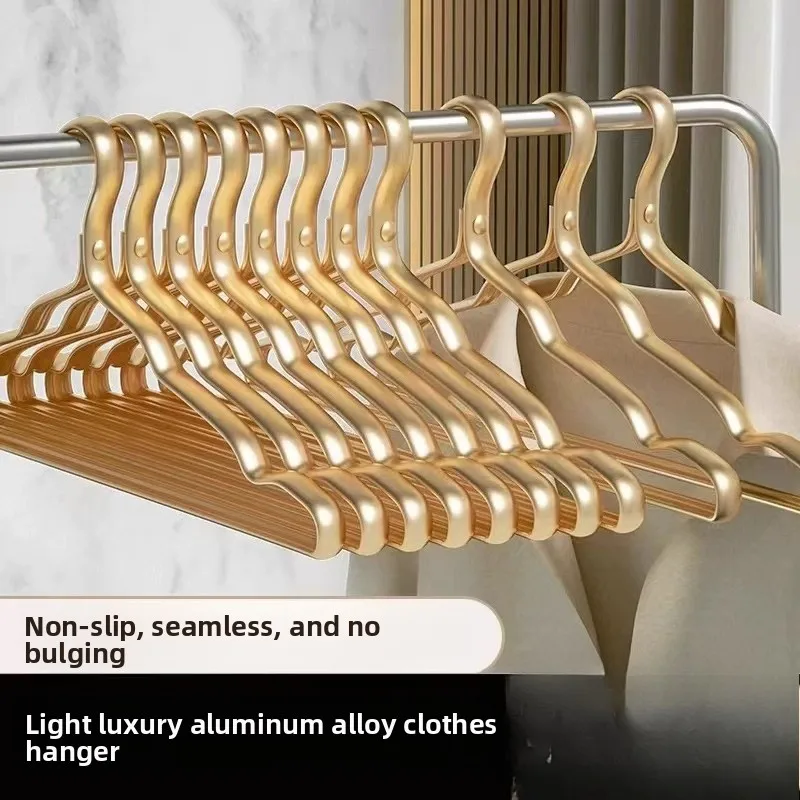 

Вешалка из алюминиевого сплава, утолщенная и утолщенная подвесная легкая одежда из нержавеющей стали, роскошная высококачественная золотая опора для одежды