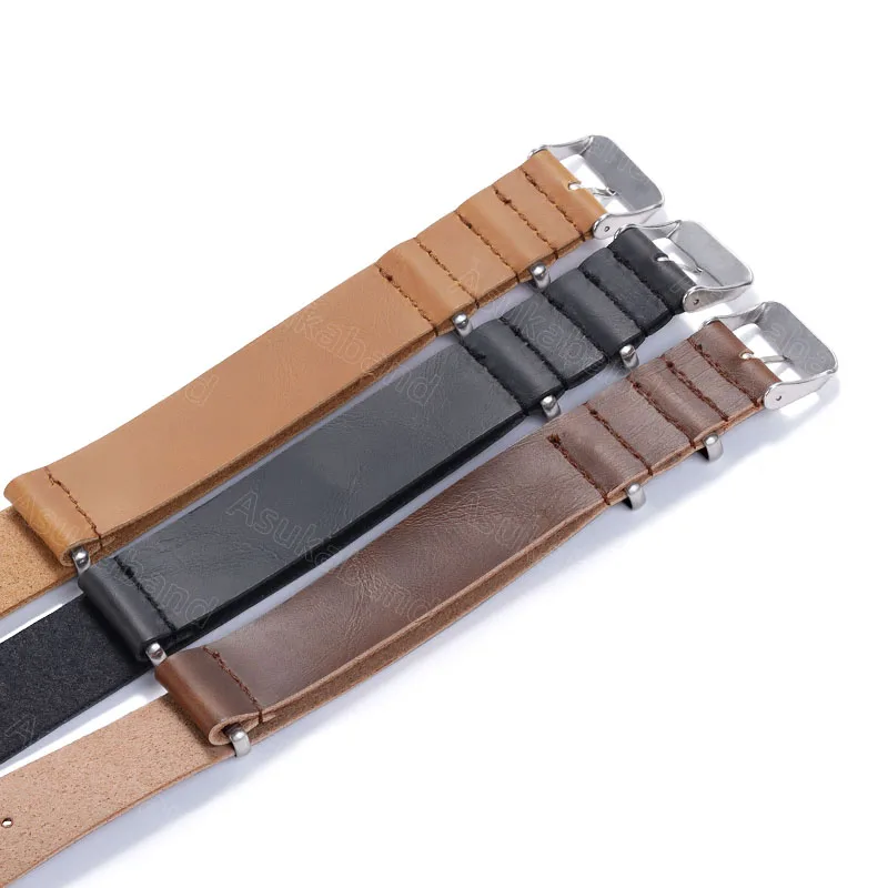 Leather Watch Strap Band 18mm 20mm 22mm 24mm One Piece Loop Bracelet for DW for Samsung for Amazfit Wristbelt Men Women Classic