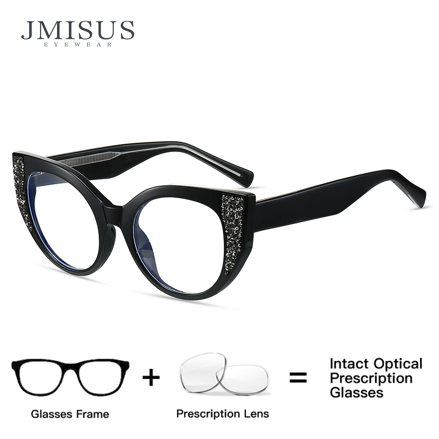 

Очки JMISUS CustomHandmade с прогрессивными мультифокальными линзами из ацетата, женские, с защитой от синего света, фотохромные, по рецепту