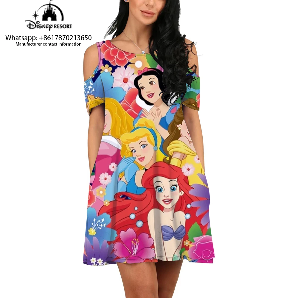 Robe imprimée 3D à motif de dessin animé anime pour femmes, robe décontractée, impression de dessin animé congelé, confortable,