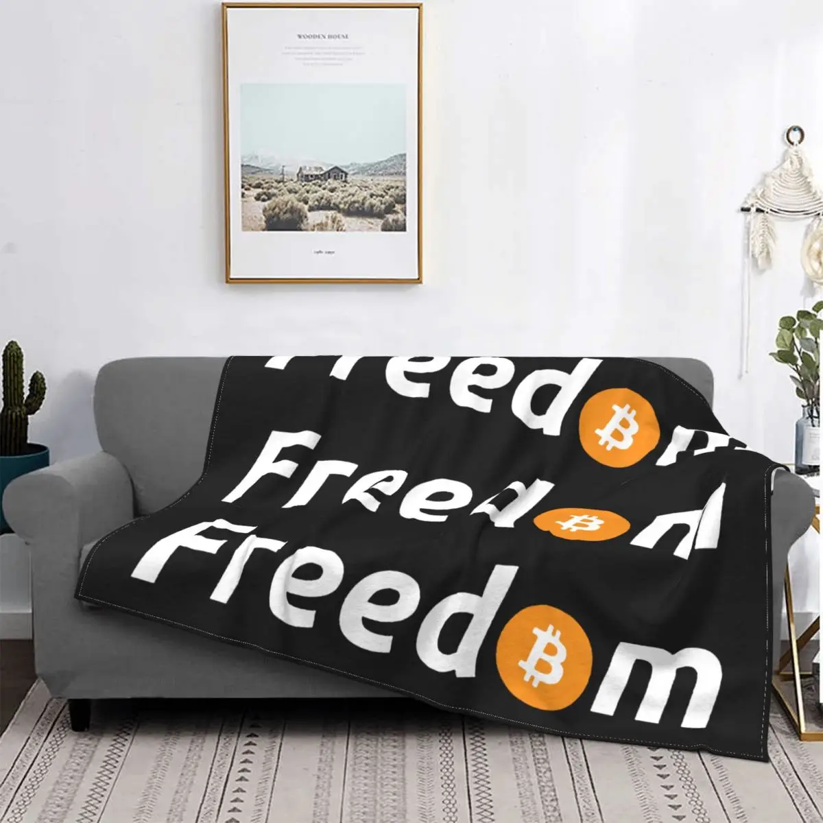 

Bitcoin Freedom Blanket Flannel Crypto Ethereum Dogecoin Btc Blockchain Ultra-Soft Throw Blanket for Bedding Couch Bedroom Quilt