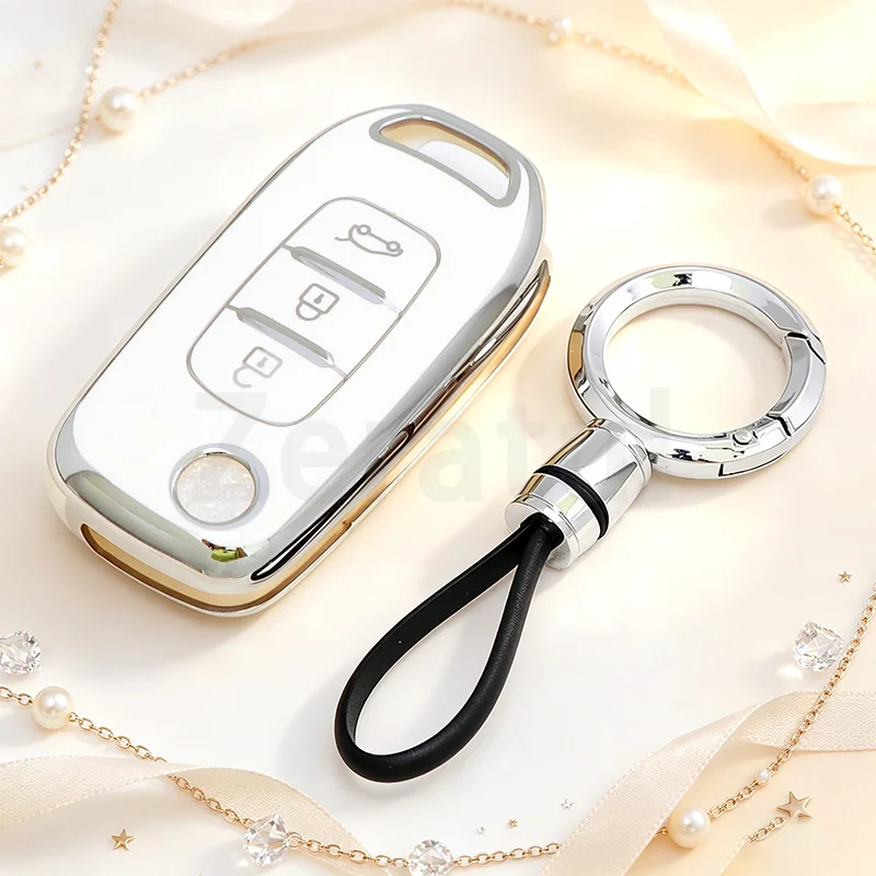 3 Buttons TPU Car Flip Key Case Cover Keyless For Renault Kadjar Captur Symbol Koleos Megane 2016 2017 2018 Remote Fob Shell