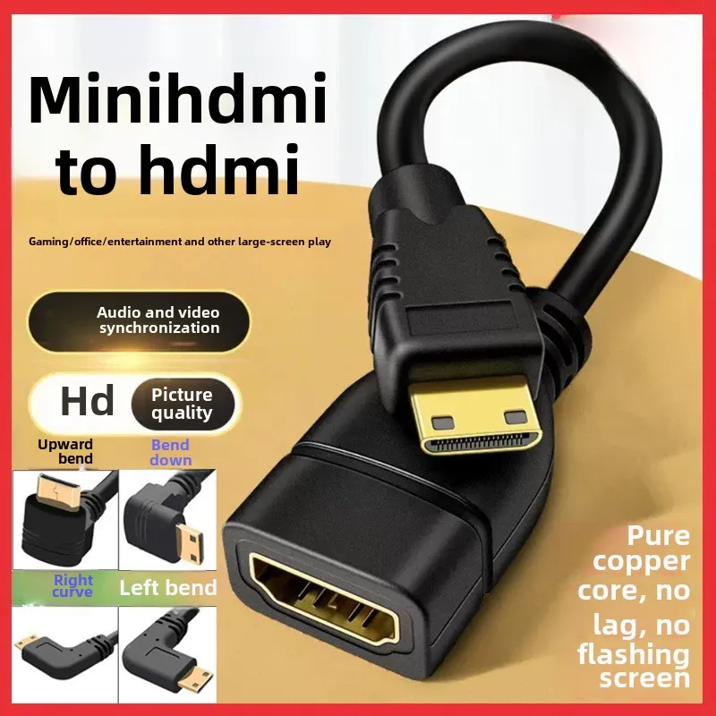 Mini HDMI Adapter Cable Mini Elbow HDMI Public Hdmi Female Camera Connected To Projector Monitor