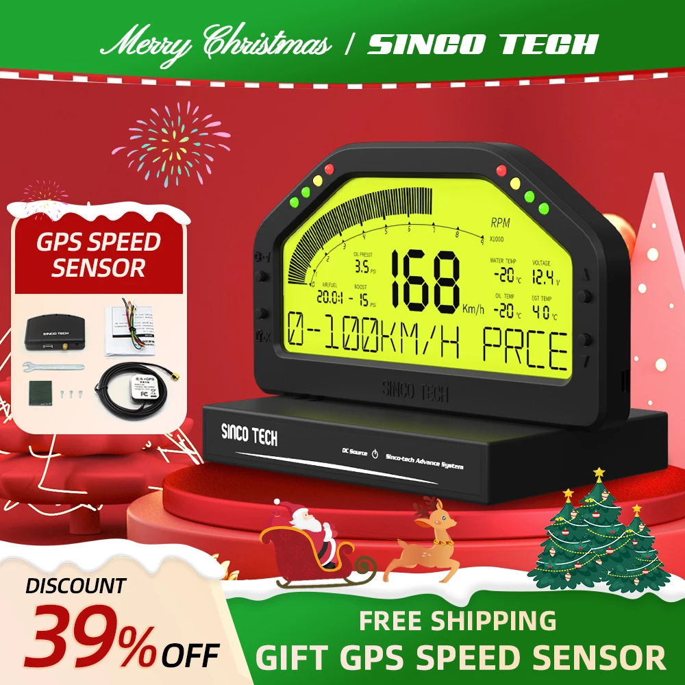 11.25-01.03 Marry Christmas DO908 Sincotech Car Dashboard Racing Gauge Display Sensor KIT LCD Screen