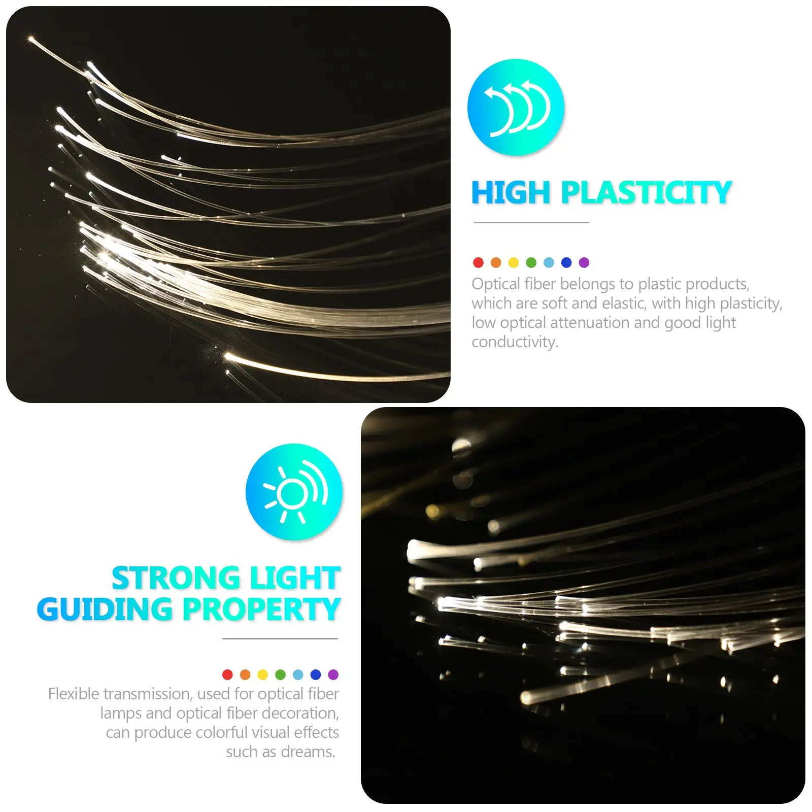 100M Optical Decorative Cable for Star Sky Ceiling White Glow Home Bar Plastic Optical Fiber Glow Fiber