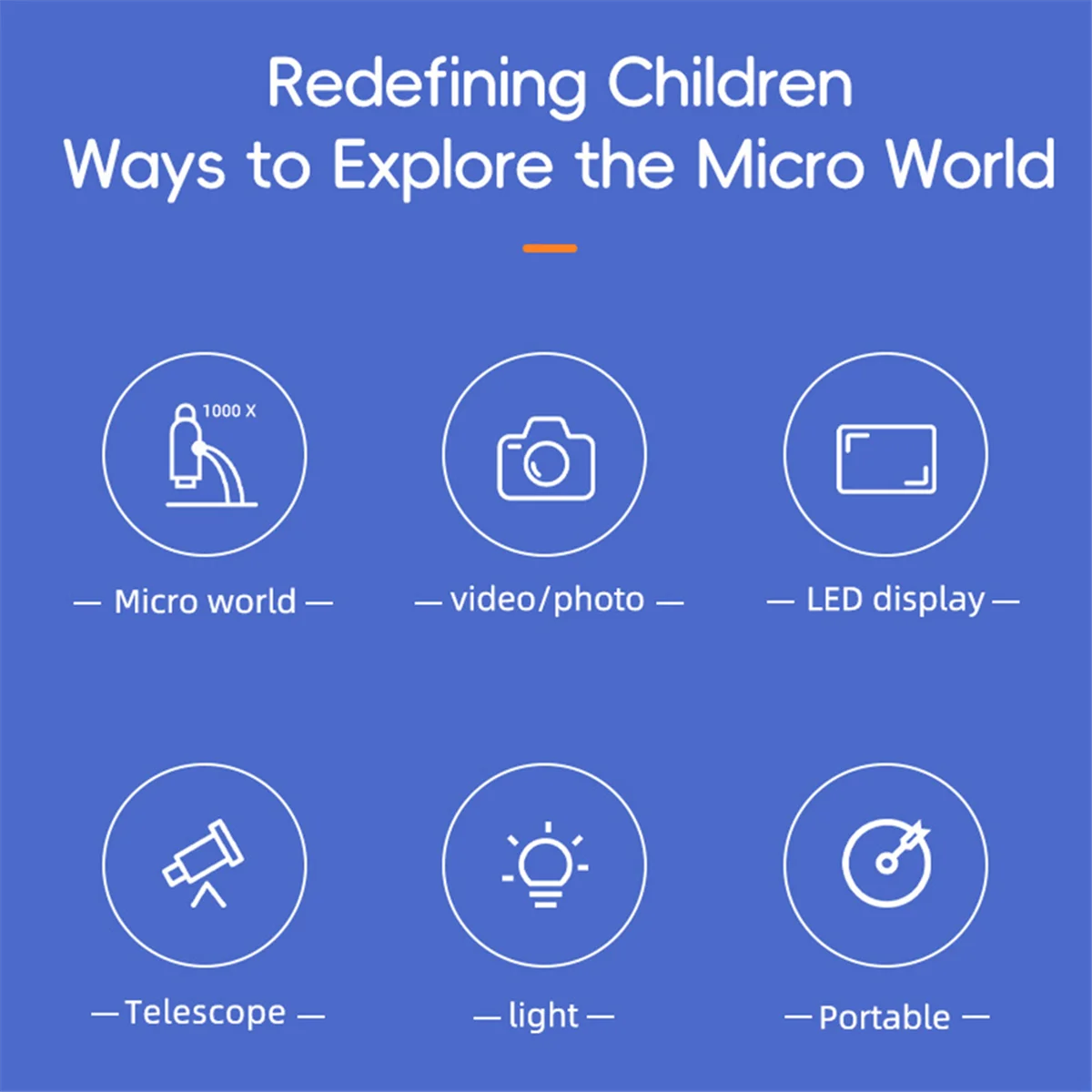 Microscopio Microscopio DV per bambini Microscopio 1000X con 6 luci LED regolabili LCD da 2 pollici