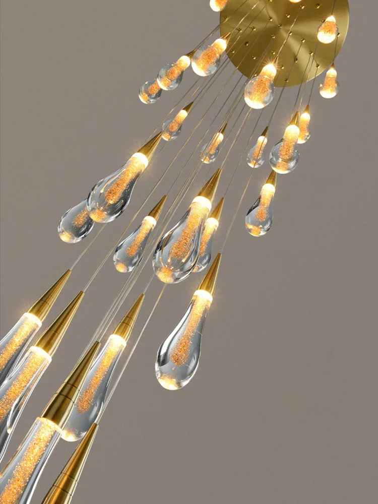 Imagem -05 - Crystal Chandelier Pendurado Lâmpadas para Teto Sala de Estar Luz de Suspensão Moderna Escada Lâmpada Pingente Design de Luxo