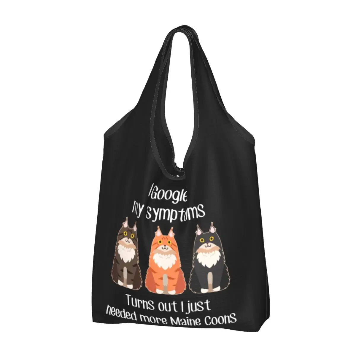 Need Maine Coon Cat Portable Tote Shopping Bags Foldable Shopper Bag Groceries Handbag Shoulder Bag